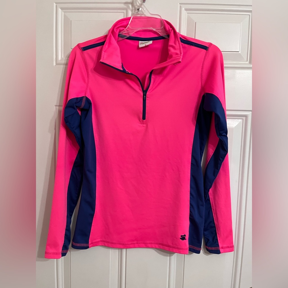 Birdies & Bows 1/4 Zip Women’s S Sweatshirt Pink Blue Pullover‎ Lightweight Golf
